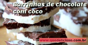 Barrinhas de chocolate com coco