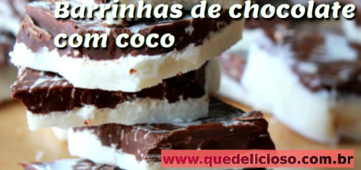 Barrinhas de chocolate com coco